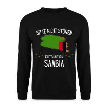 Bitte Nicht Stören Ich Träume Von Sambia - Unisex Pullover - Schwarz - Vorne - Alina (178cm) & Michal (187cm)