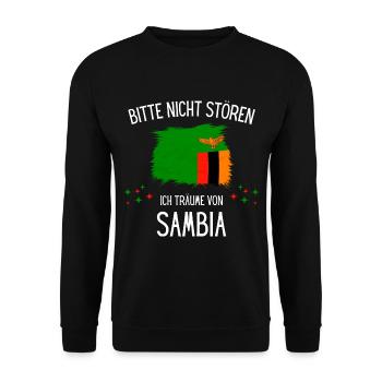 Bitte Nicht Stören Ich Träume Von Sambia - Unisex Pullover - Schwarz - Vorne - Alina (178cm) & Michal (187cm)