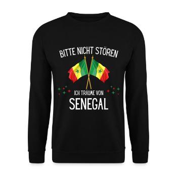 Bitte Nicht Stören Ich Träume Von Senegal - Unisex Pullover - Schwarz - Vorne - Alina (178cm) & Michal (187cm)