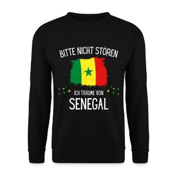 Bitte Nicht Stören Ich Träume Von Senegal - Unisex Pullover - Schwarz - Vorne - Alina (178cm) & Michal (187cm)