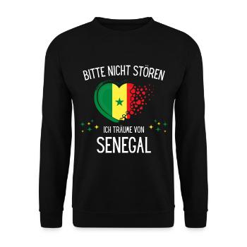 Bitte Nicht Stören Ich Träume Von Senegal - Unisex Pullover - Schwarz - Vorne - Alina (178cm) & Michal (187cm)