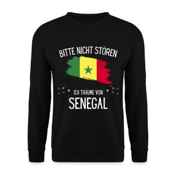 Bitte Nicht Stören Ich Träume Von Senegal - Unisex Pullover - Schwarz - Vorne - Alina (178cm) & Michal (187cm)