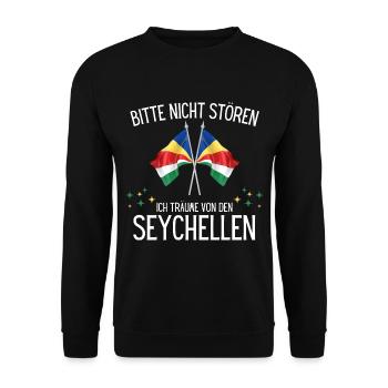 Bitte Nicht Stören Ich Träume Von Den Seychellen - Unisex Pullover - Schwarz - Vorne - Alina (178cm) & Michal (187cm)