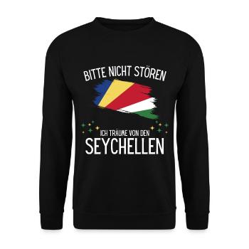 Bitte Nicht Stören Ich Träume Von Den Seychellen - Unisex Pullover - Schwarz - Vorne - Alina (178cm) & Michal (187cm)