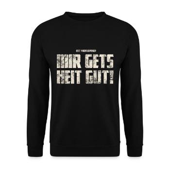 Mir gets Heit Gut! Original Vogtland - Unisex Sweatshirt - black - Front - Alina (178cm) & Michal (187cm)