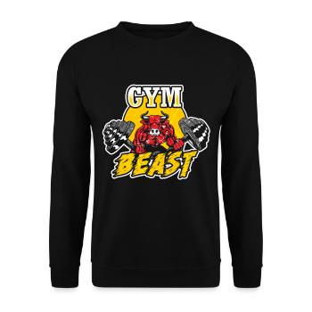 Fitness Gym Bodybuilding Sport Training Stier - Unisex Pullover - Schwarz - Vorne - Alina (178cm) & Michal (187cm)