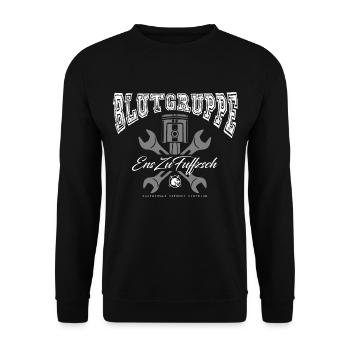 BLUTGRUPPE - EnsZuFuffzsch - 1:50 Ostalgie DDR - Unisex Pullover - Schwarz - Vorne - Alina (178cm) & Michal (187cm)
