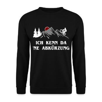 MTB - Ich kenn da ne Abkürzung - Unisex Pullover - Schwarz - Vorne - Alina (178cm) & Michal (187cm)