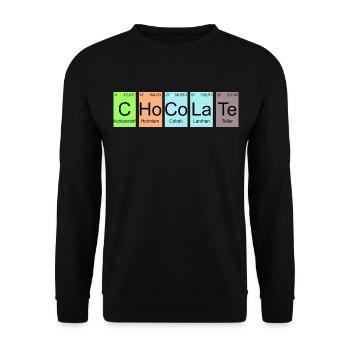 Science Periodic Table Elements chocolate nerd - Unisex Sweatshirt - black - Front - Alina (178cm) & Michal (187cm)