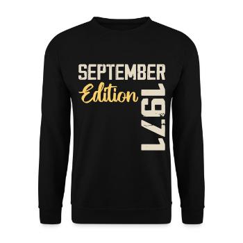 Septembre 1971 - 53e Anniversaire September 1971 - Sweat-shirt Unisexe - noir - Devant - Alina (178cm) & Michal (187cm)