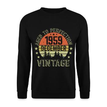 Cadeau Anniversaire Rétro - Nées En Décembre 1959 - Sweat-shirt Unisexe - noir - Devant - Alina (178cm) & Michal (187cm)