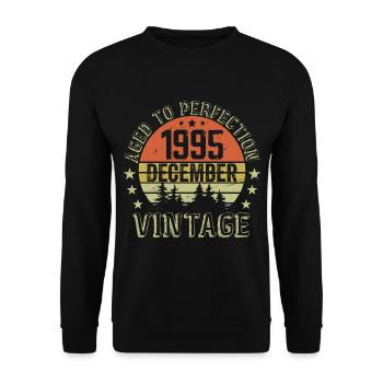 Cadeau Anniversaire Rétro - Nées En Décembre 1995 - Sweat-shirt Unisexe - noir - Devant - Alina (178cm) & Michal (187cm)