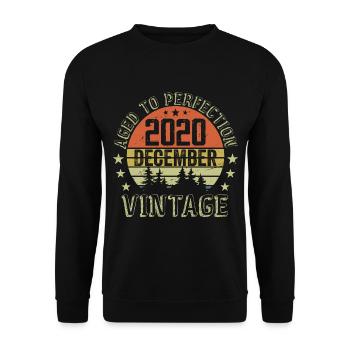 Cadeau Anniversaire Rétro - Nées En Décembre 2020 - Sweat-shirt Unisexe - noir - Devant - Alina (178cm) & Michal (187cm)