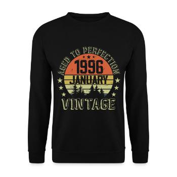 Born In January Birthday Gift January 1996 - Unisex Sweatshirt - black - Front - Alina (178cm) & Michal (187cm)