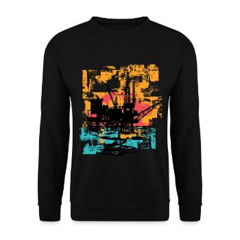Oil Rig Worker - Unisex Sweatshirt - black - Front - Alina (178cm) & Michal (187cm)