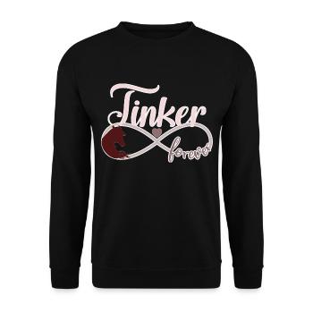 Tinker Pferde Pony Unendlichkeit Symbol - Unisex Pullover - Schwarz - Vorne - Alina (178cm) & Michal (187cm)