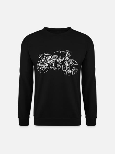 Caferacer Oldschool Biker T-Shirt - Unisex Pullover - Schwarz