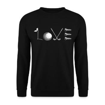 Golf - Love - Golfer Gift Idea - Unisex Sweatshirt - black - Front - Alina (178cm) & Michal (187cm)