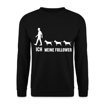 Ich Meine Follower Bullterrier Bullterrierhalter - Unisex Pullover - Schwarz - Vorne - Alina (178cm) & Michal (187cm)