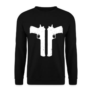 Pistolen - Unisex Pullover - Schwarz - Vorne - Alina (178cm) & Michal (187cm)