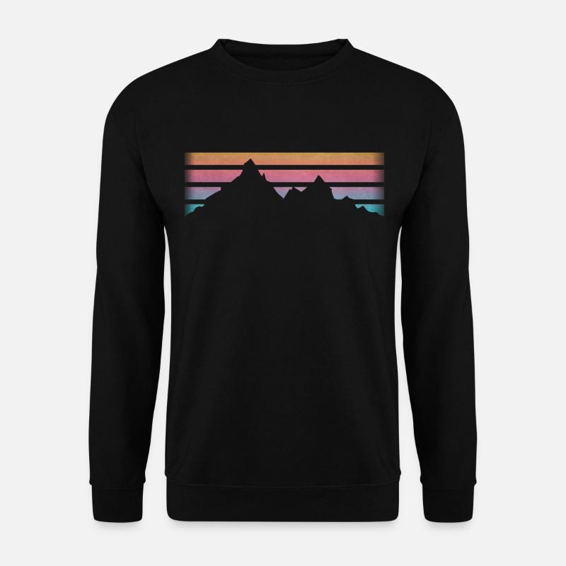 BERGE - WANDERN - RETRO Stripes - Unisex Pullover - Schwarz