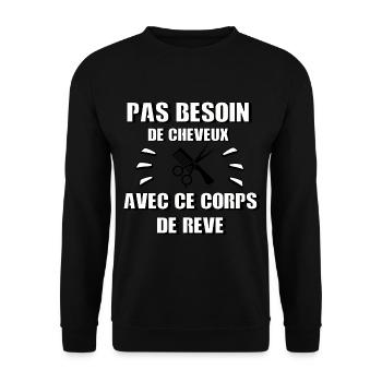 Pas besoin de cheveux avec ce corps de rêve - Sweat-shirt Unisexe - noir - Devant - Alina (178cm) & Michal (187cm)