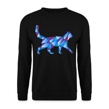 Blaue Katze - Unisex Pullover - Schwarz - Vorne - Alina (178cm) & Michal (187cm)