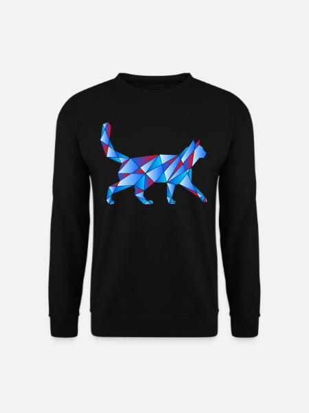 Blaue Katze - Unisex Pullover - Schwarz