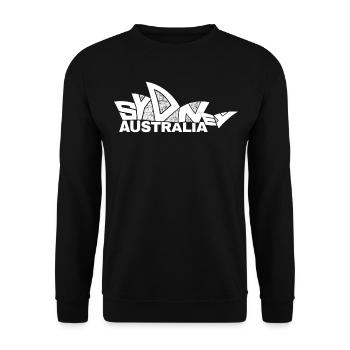 Sydney Souvenir Opera House Australia typography - Unisex Sweatshirt - black - Front - Alina (178cm) & Michal (187cm)
