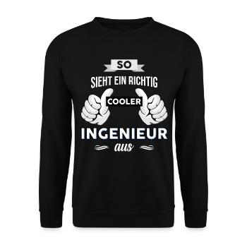Ingenieur Ingenieurwesen Elektrotechniker Spruch - Unisex Pullover - Schwarz - Vorne - Alina (178cm) & Michal (187cm)
