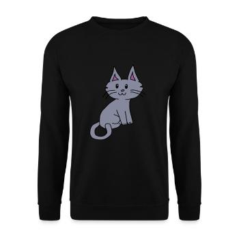 Sweet Cat Cat Cat Love Gift Meow Animal Love - Unisex Sweatshirt - black - Front - Alina (178cm) & Michal (187cm)