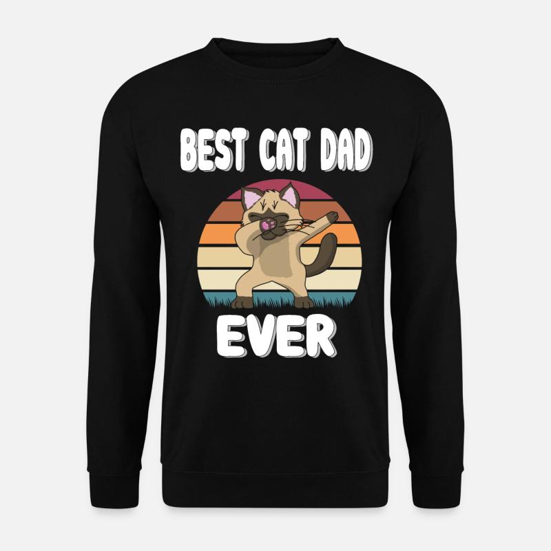 Best Cat Dad Ever Katzenbesitzer beste katzenPapa - Unisex Pullover - Schwarz