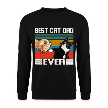 Best Cat Dad Ever Black cat best cat dad - Unisex Sweatshirt - black - Front - Alina (178cm) & Michal (187cm)