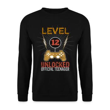 12. Geburtstag Teenager Gamecontroller - Unisex Pullover - Schwarz - Vorne - Alina (178cm) & Michal (187cm)