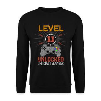 11. Geburtstag Teenager Gamecontroller - Unisex Pullover - Schwarz - Vorne - Alina (178cm) & Michal (187cm)