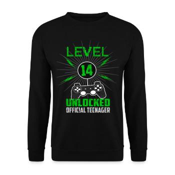 14. Geburtstag Gamer - Official Teenager - Unisex Pullover - Schwarz - Vorne - Alina (178cm) & Michal (187cm)