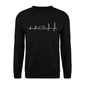 Moped Mofa 2 Bar Heartbeat Gift - Unisex Sweatshirt - black - Front - Alina (178cm) & Michal (187cm)