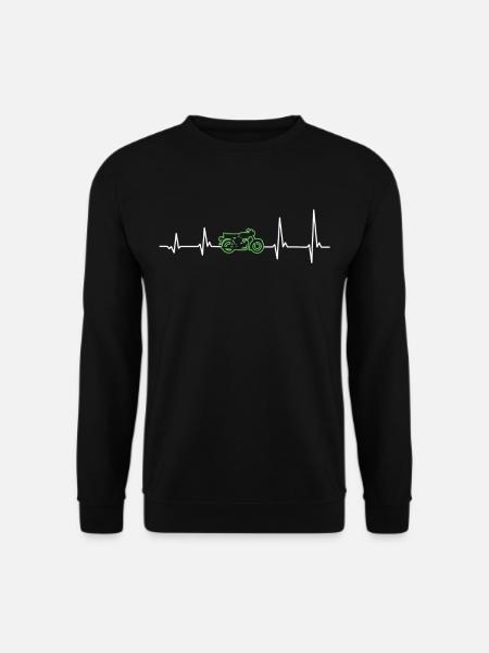 Moped Mofa 2 Takt Herzschlag Geschenk - Unisex Pullover - Schwarz