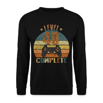 40. Geburtstag Gamer, 1980, 40 Jahre Geschenk - Unisex Pullover - Schwarz - Vorne - Alina (178cm) & Michal (187cm)