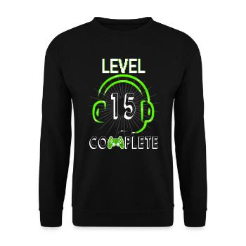 15e anniversaire 15 ans nés en 2005 - Sweat-shirt Unisexe - noir - Devant - Alina (178cm) & Michal (187cm)