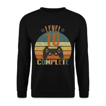 10 Geburtstag Gamer 10 Jahre Geschenk - Unisex Pullover - Schwarz - Vorne - Alina (178cm) & Michal (187cm)