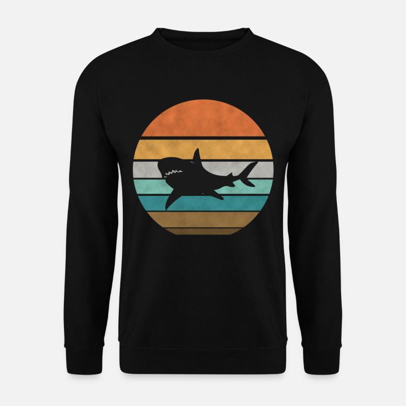 retro shark costume megalodon shark - Unisex Sweatshirt - black