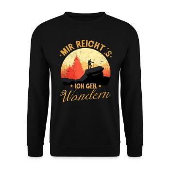 Wandern Berge Bergsteiger Wanderer gift - Unisex Pullover - Schwarz - Vorne - Alina (178cm) & Michal (187cm)