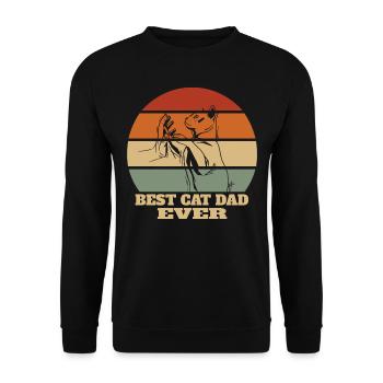 Cats Dad Best Cat Dad Ever Kitten Retro - Unisex Sweatshirt - black - Front - Alina (178cm) & Michal (187cm)