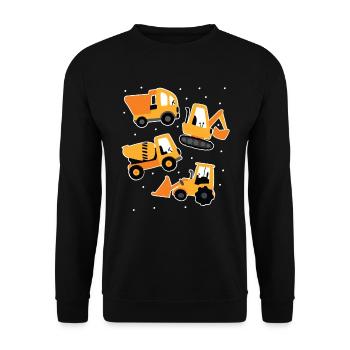 Excavator concrete mixer truck construction machinery - Unisex Sweatshirt - black - Front - Alina (178cm) & Michal (187cm)