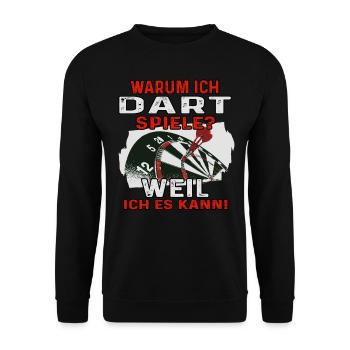 Dart Darts Darten lustiges Dartspieler Geschenk - Unisex Pullover - Schwarz - Vorne - Alina (178cm) & Michal (187cm)
