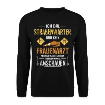 Road caretaker road builder road master - Unisex Sweatshirt - black - Front - Alina (178cm) & Michal (187cm)