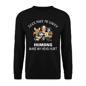 Dogs make me happy - dogs - Unisex Sweatshirt - black - Front - Alina (178cm) & Michal (187cm)