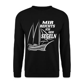 Mir Reichts ich geh Segeln - Segler - Unisex Pullover - Schwarz - Vorne - Alina (178cm) & Michal (187cm)