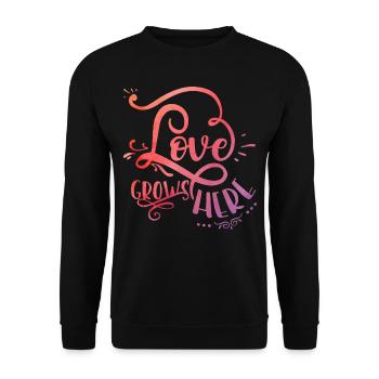 Love grows here - Sweat-shirt Unisexe - noir - Devant - Alina (178cm) & Michal (187cm)